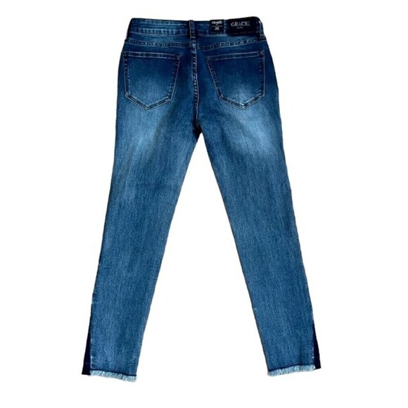 Grace in LA 2 Tone Raw Hem Jeans Size 26 NWT - Picture 3 of 6